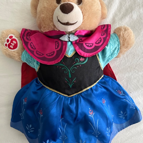 Build A Bear Plush Bear with Frozen Princess Anna Dress and t-shirt - Picture 3 of 4